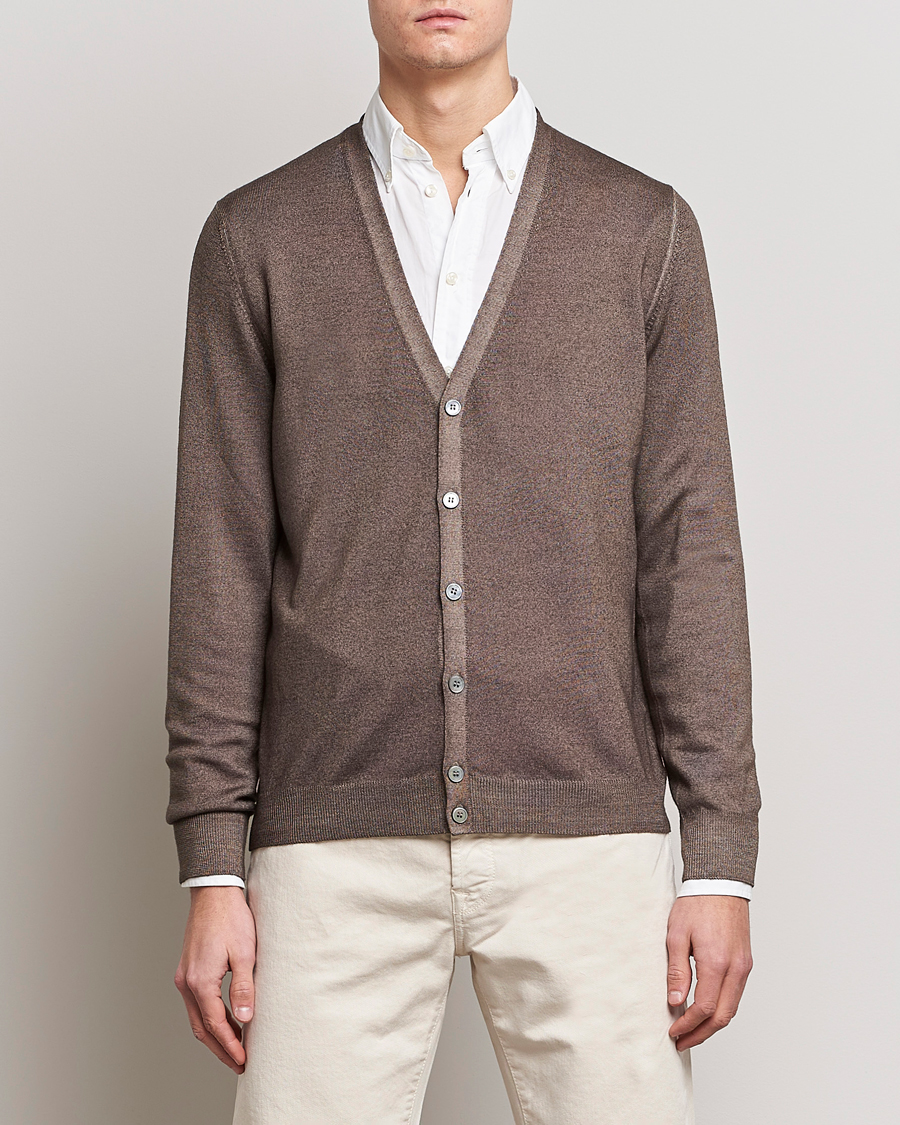 Men | Sweaters & Knitwear | Gran Sasso | Vintage Merino Fashion Fit Cardigan Beige