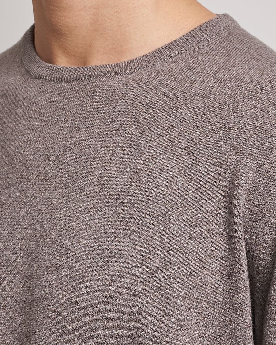 Men | Sweaters & Knitwear | Gran Sasso | Wool/Cashmere Crew Neck Mud Brown