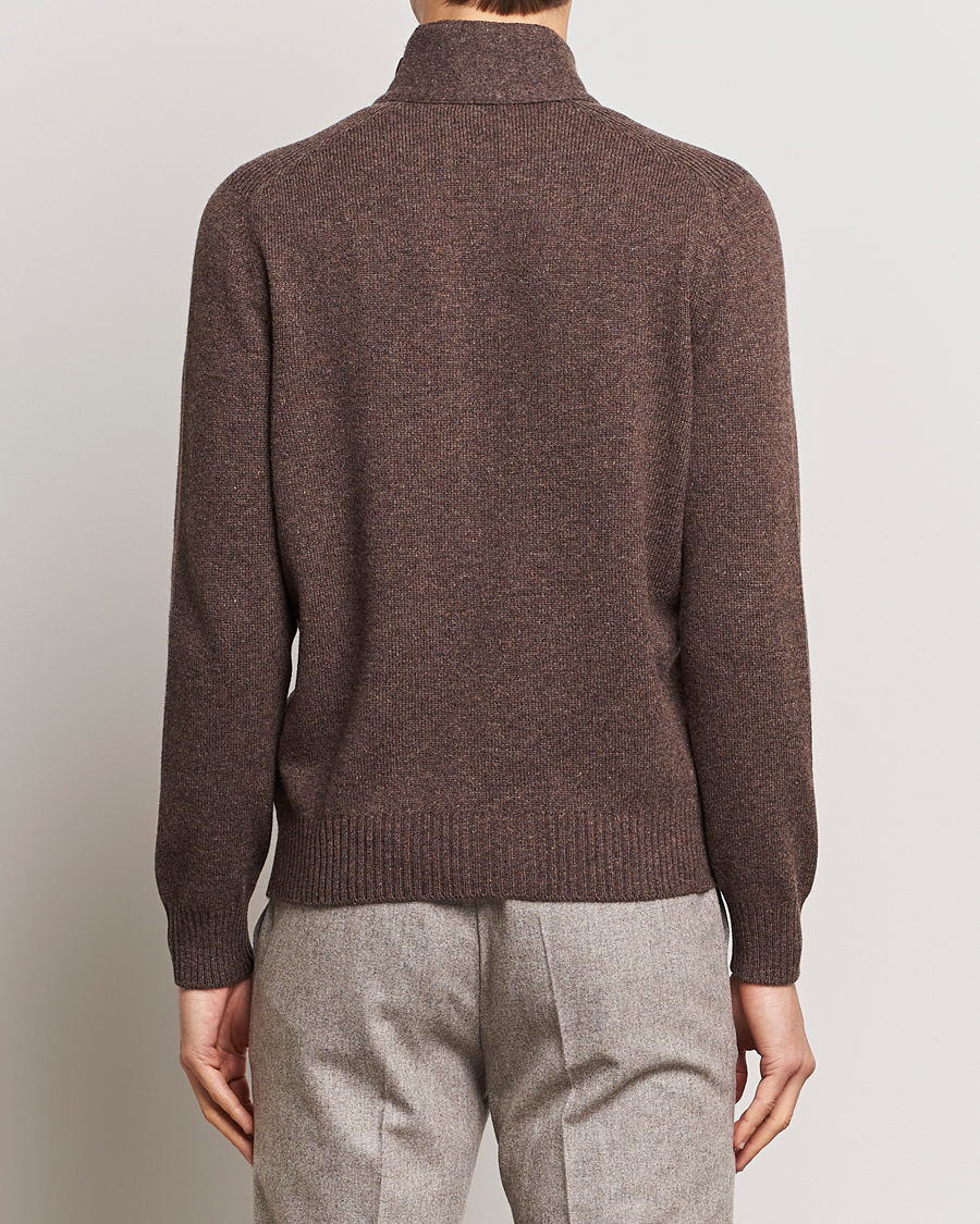 Men | Sweaters & Knitwear | Gran Sasso | Heavy Wool Cardigan Brown Melange