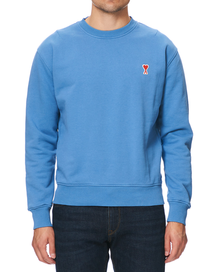 Men | Sweaters & Knitwear | AMI | Heart Logo Sweatshirt Blue