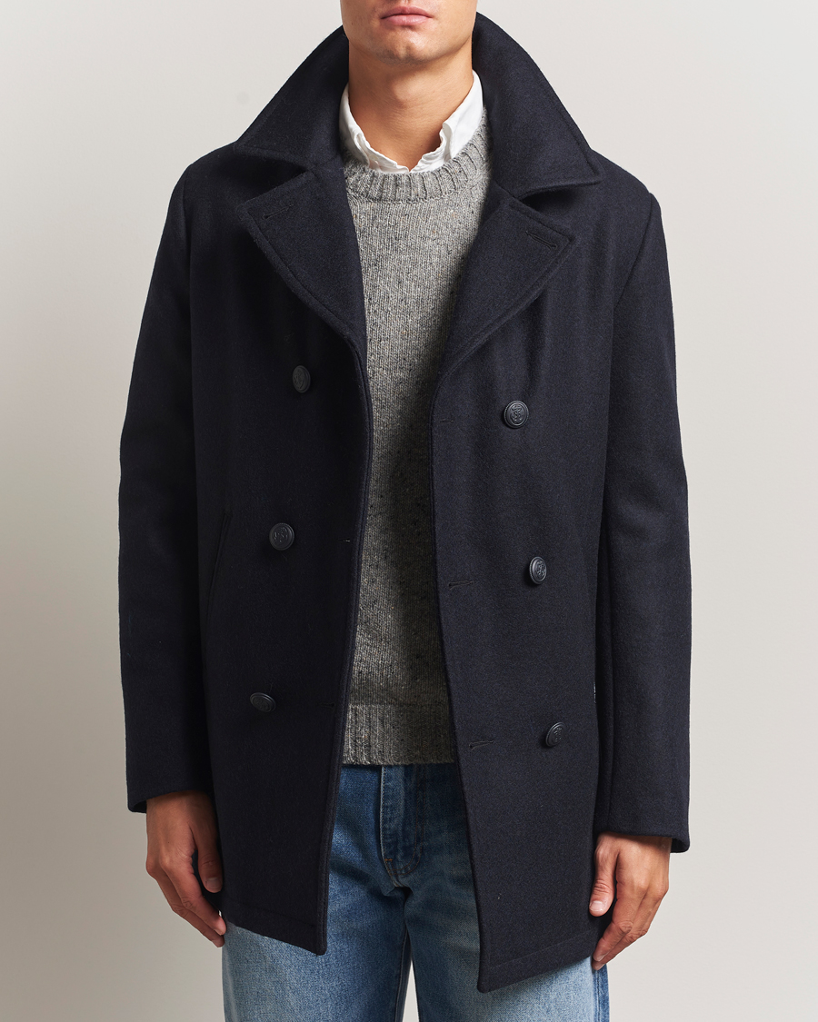 Men | Coats & Jackets | Armor-lux | Kermor Wool Peacoat Navy 46