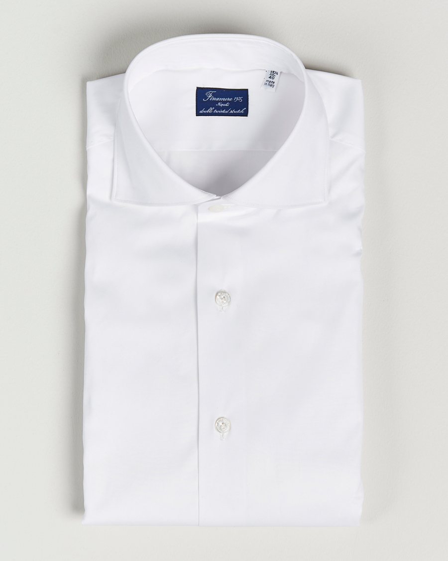 Men | Shirts | Finamore Napoli | Milano Slim Fit Stretch Shirt White