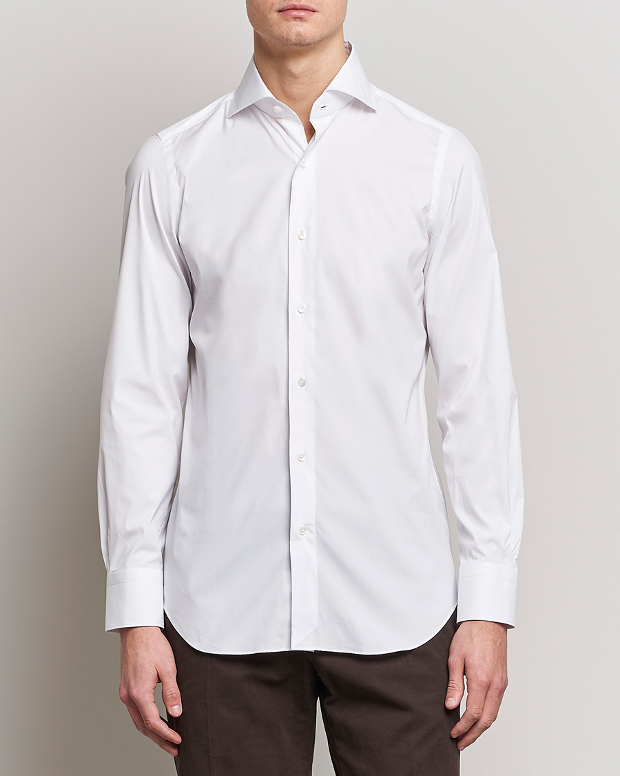 Herr | Skjortor | Finamore Napoli | Milano Slim Fit Stretch Shirt White