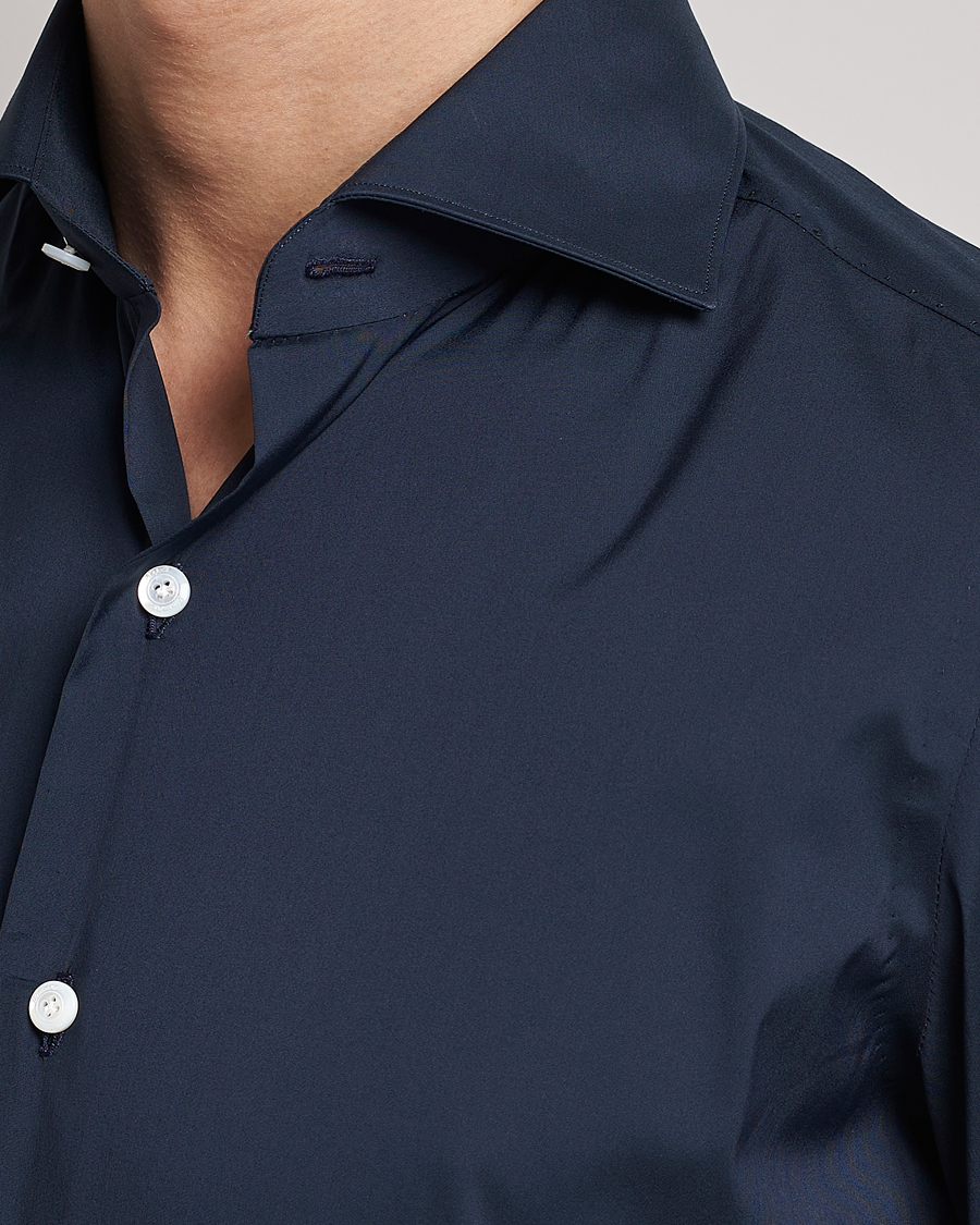 Men | Shirts | Finamore Napoli | Milano Slim Fit Stretch Shirt Navy