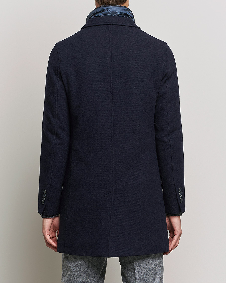 Men | Coats & Jackets | Herno | Wool Zip Coat Navy