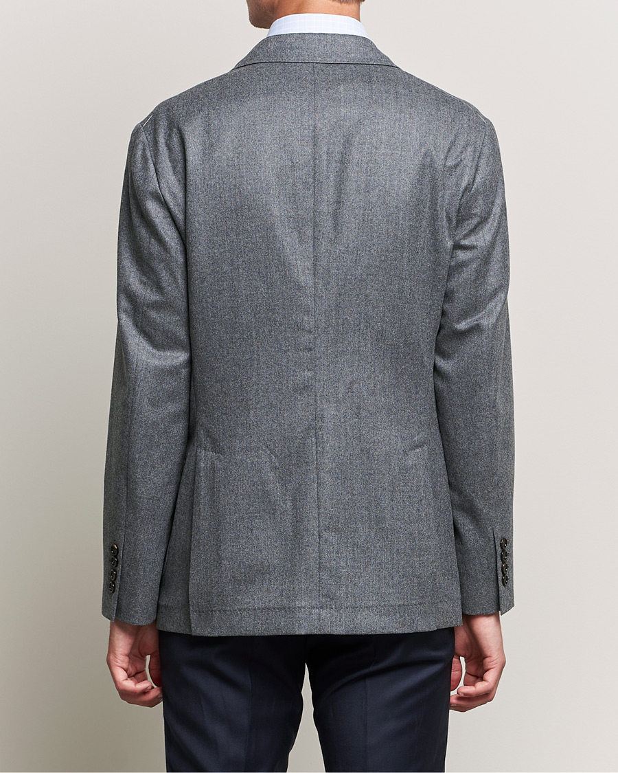 Men | Blazers | Brunello Cucinelli | Double Breasted Flannel Blazer Grey Melange