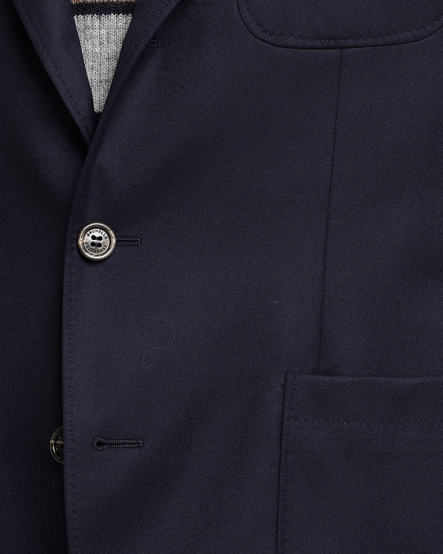 Men | Blazers | Brunello Cucinelli | Flannel Blazer Navy