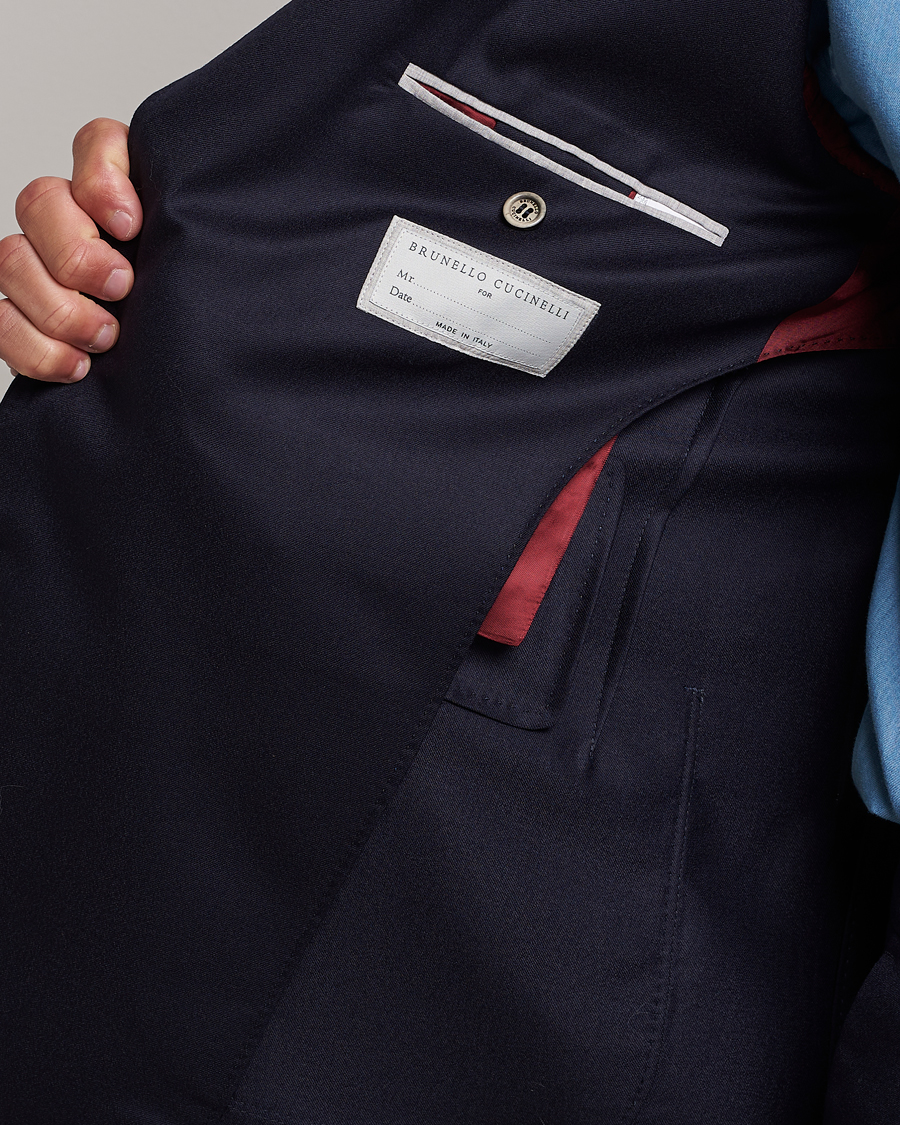 Men | Blazers | Brunello Cucinelli | Flannel Blazer Navy