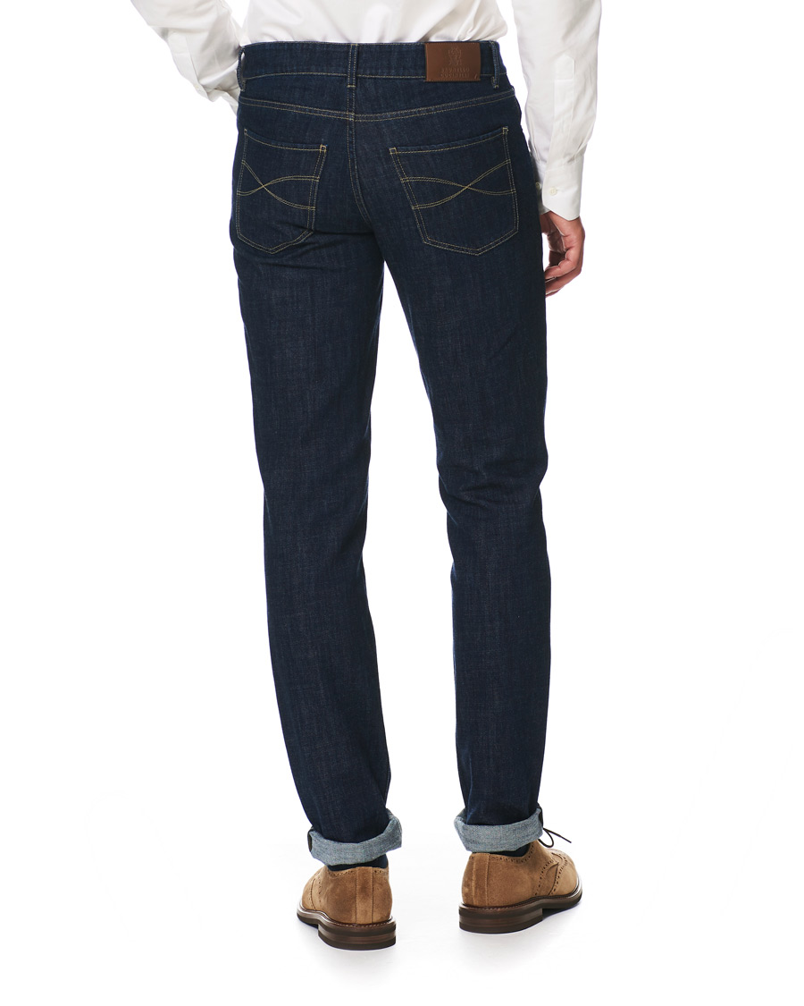 Men | Jeans | Brunello Cucinelli | Slim Fit 5-Pocket Jeans Dark Indigo