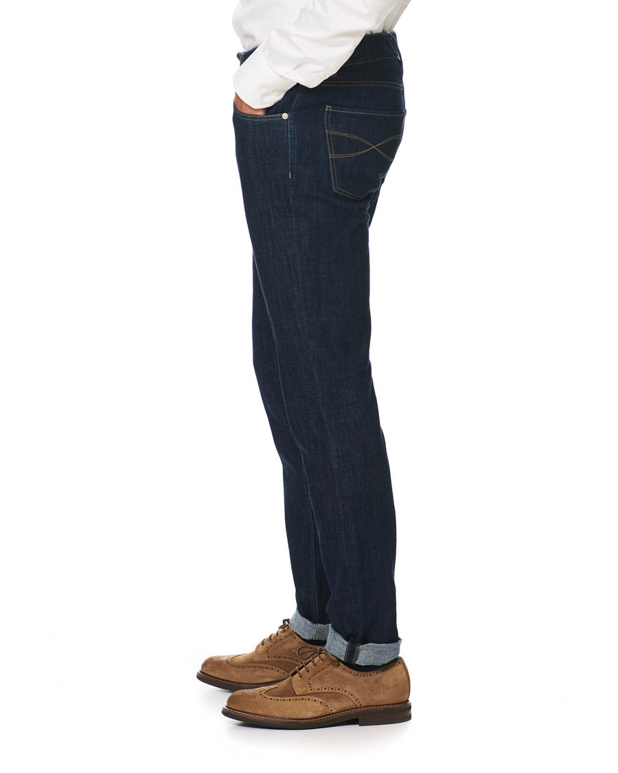 Men | Jeans | Brunello Cucinelli | Slim Fit 5-Pocket Jeans Dark Indigo
