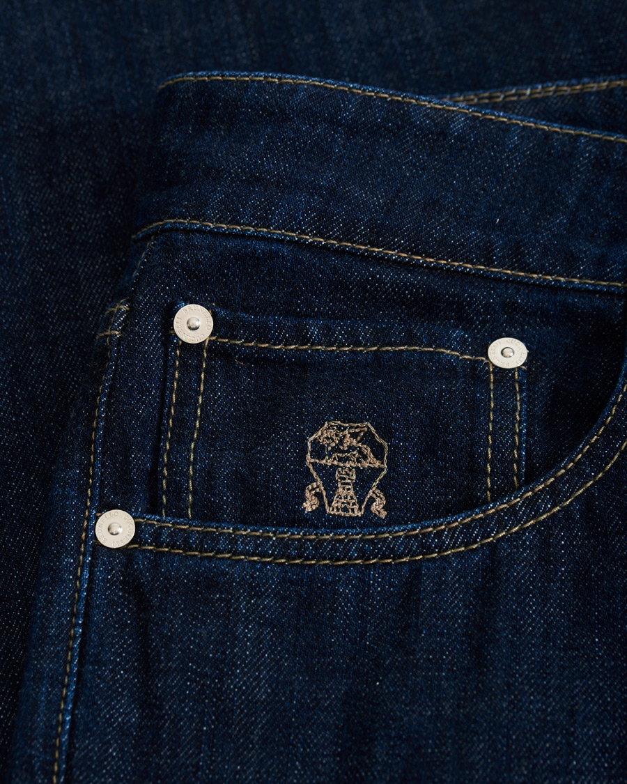 Men | Jeans | Brunello Cucinelli | Slim Fit 5-Pocket Jeans Dark Indigo