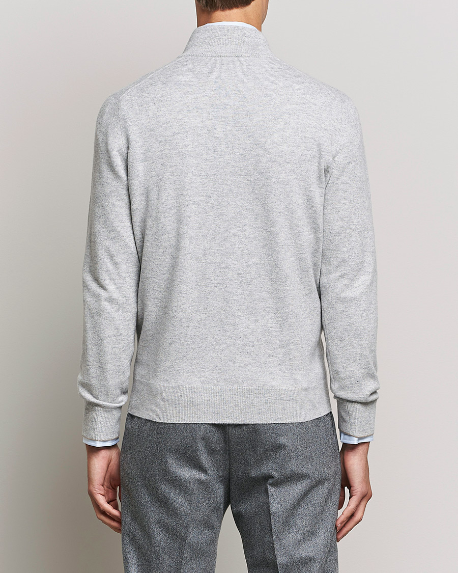 Men | Sweaters & Knitwear | Brunello Cucinelli | 2 Ply Cashmere Half Zip Light Grey