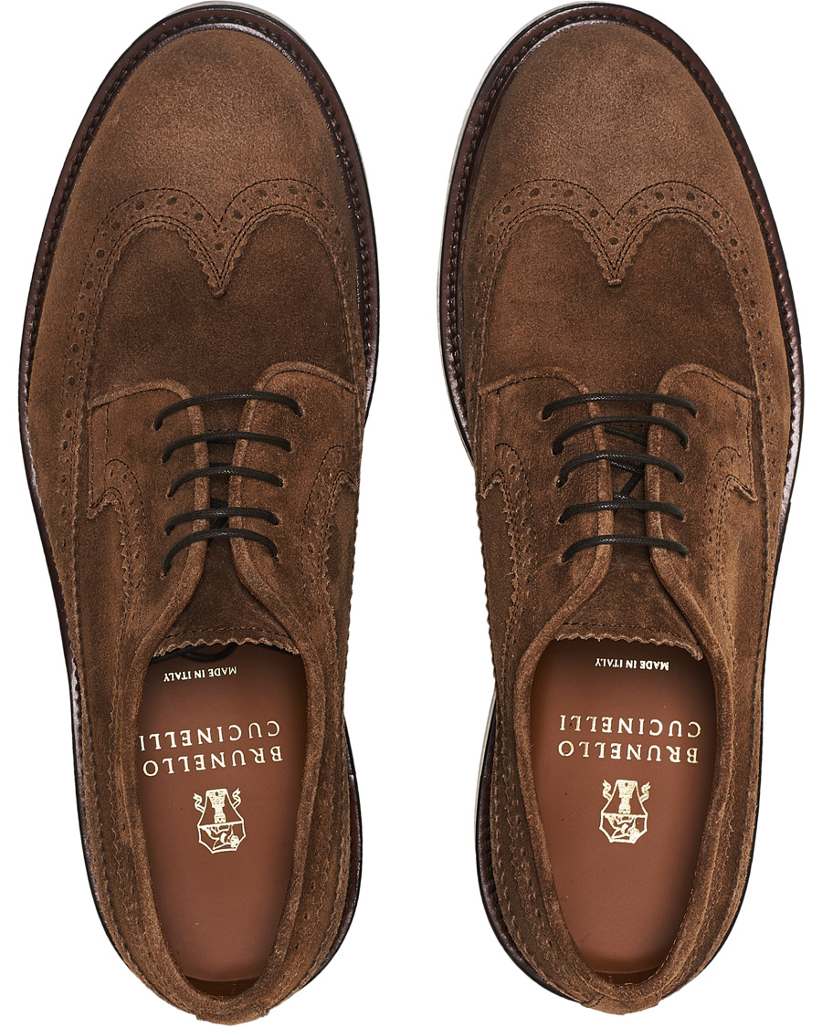 Men | Brunello Cucinelli Longwing Brogue Brown Suede | Brunello Cucinelli | Longwing Brogue Brown Suede