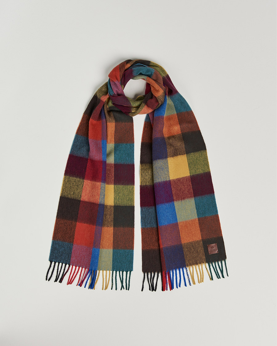 Men | Amanda Christensen Wool Block Check Scarf Multi | Amanda Christensen | Wool Block Check Scarf Multi
