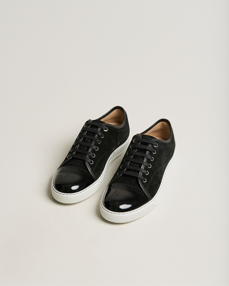 Men | Suede shoes | Lanvin | Patent Cap Toe Sneaker Black