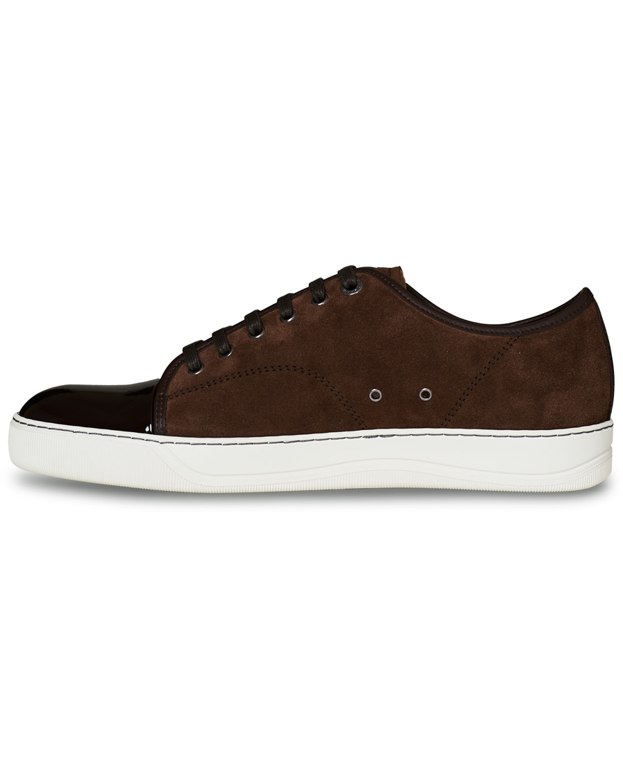 Men | Lanvin Patent Captoe Sneaker Brown Suede | Lanvin | Patent Captoe Sneaker Brown Suede