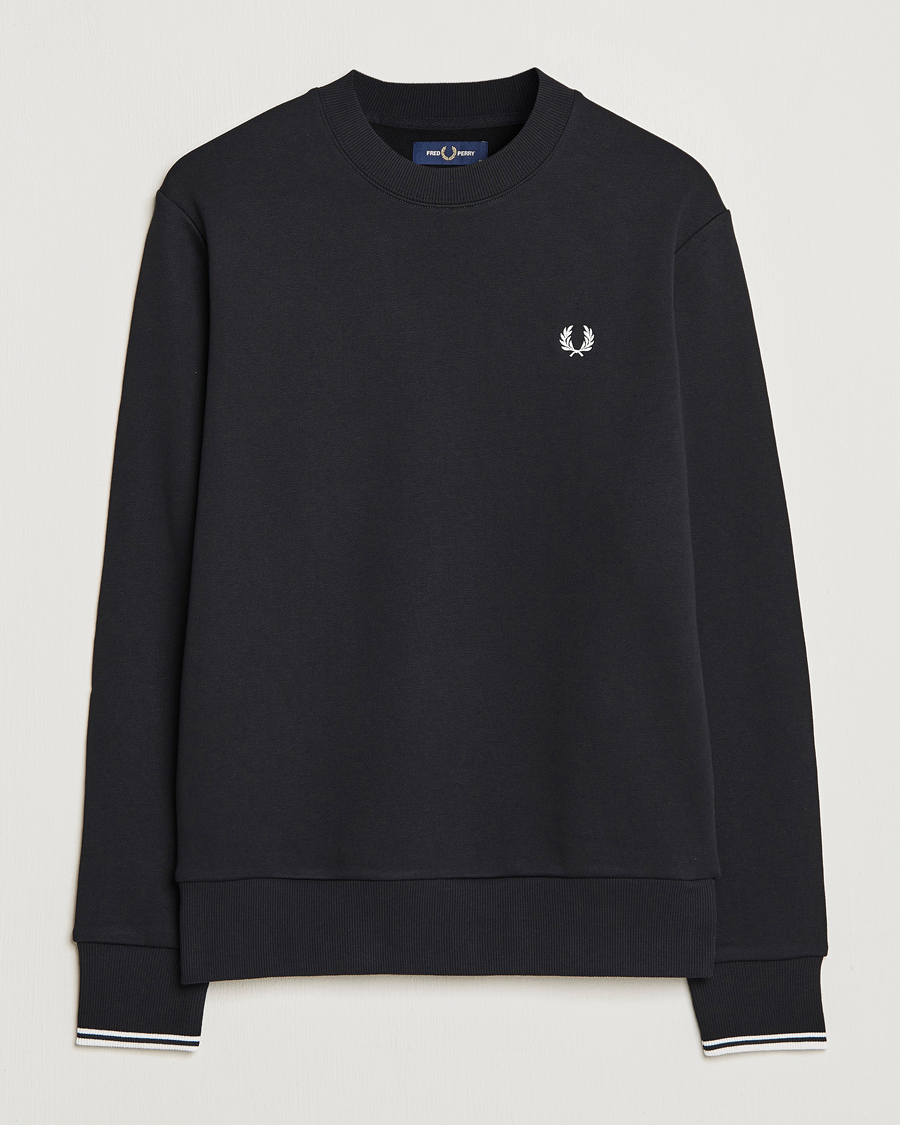 Men | Sweaters & Knitwear | Fred Perry | Crew Neck Sweatshirt Black