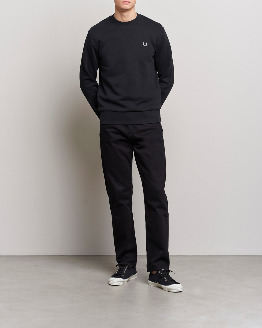 Men | Sweaters & Knitwear | Fred Perry | Crew Neck Sweatshirt Black
