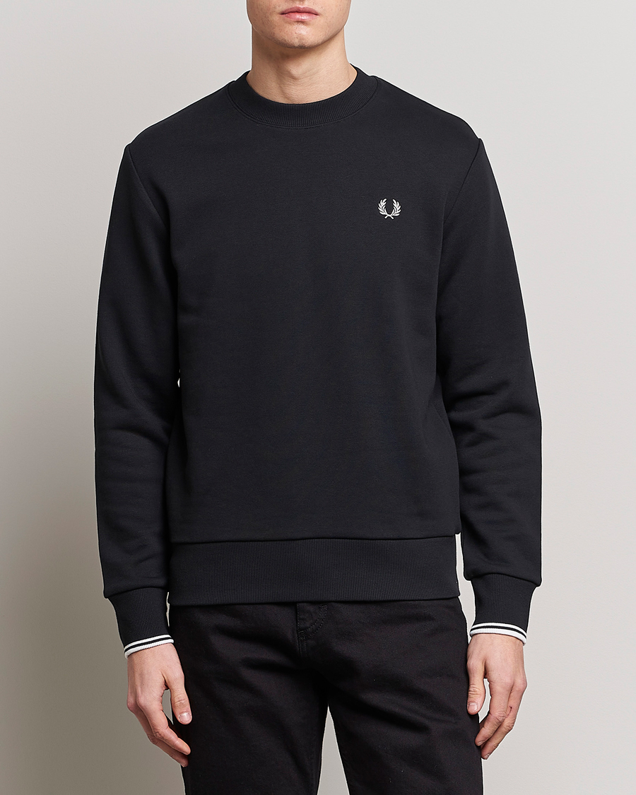 Men | Sweaters & Knitwear | Fred Perry | Crew Neck Sweatshirt Black