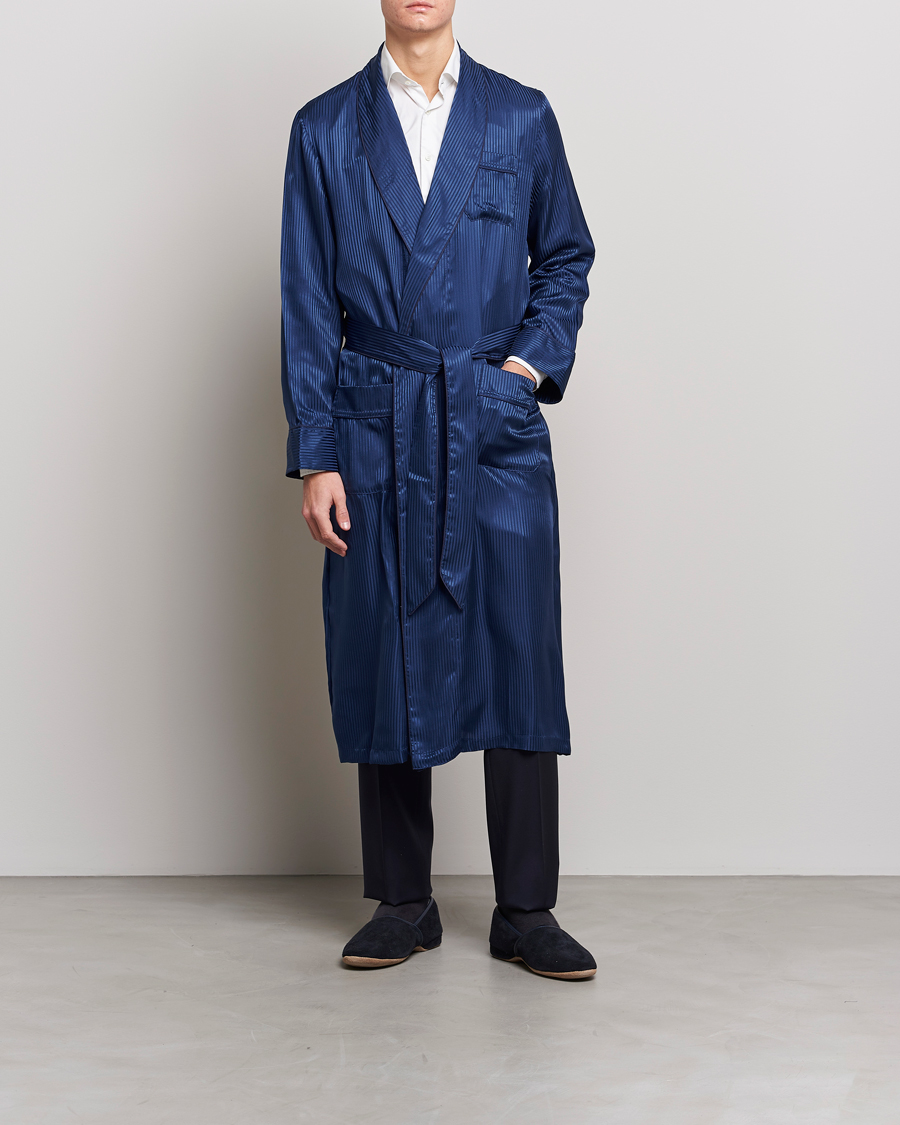 Men's Dressing Gown Paisley Jacquard Navy Quilted Gold Satin With Cord  Piping And Tassels | Baturina Homewear | Mens dressing gown, Mens fashion  blazer, Gowns dresses