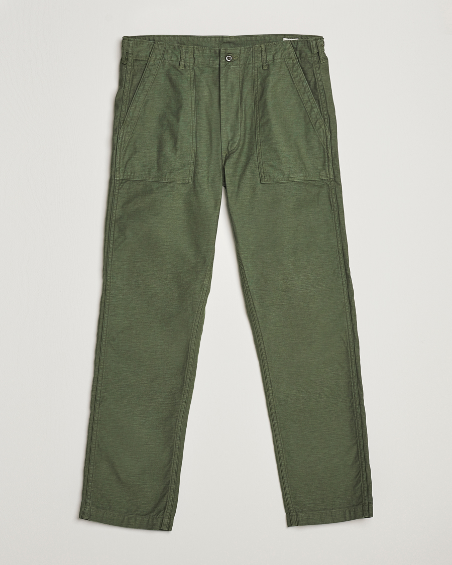 Men | Trousers | orSlow | Slim Fit Original Sateen Fatigue Pants Green
