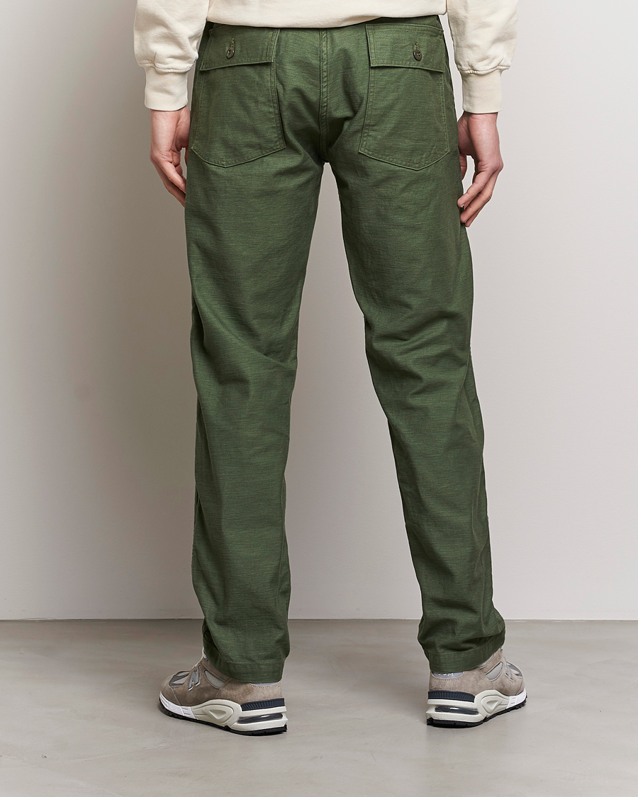 Men | Trousers | orSlow | Slim Fit Original Sateen Fatigue Pants Green