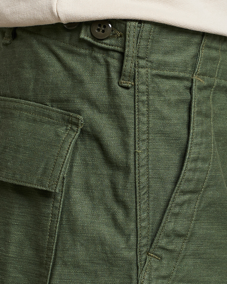 Men | Trousers | orSlow | Slim Fit Original Sateen Fatigue Pants Green