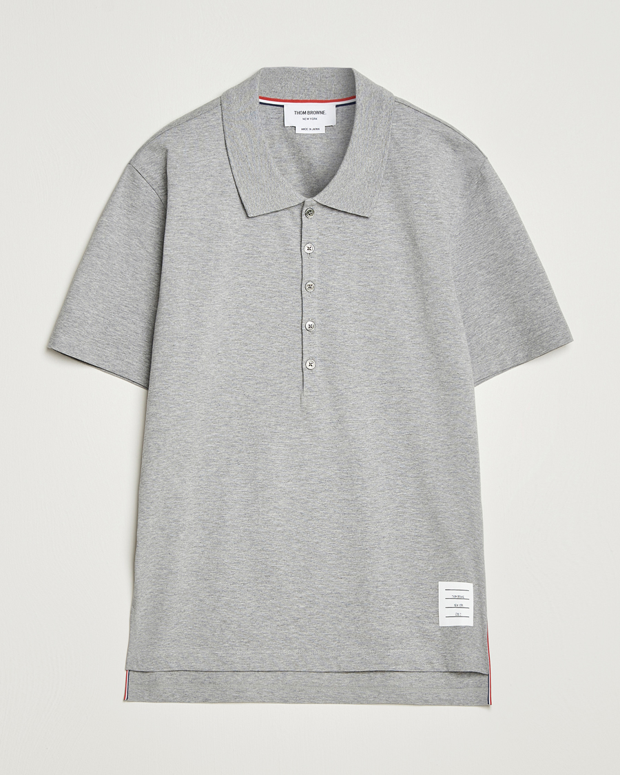 Thom Browne Relaxed Fit Polo Light Grey at CareOfCarl.com