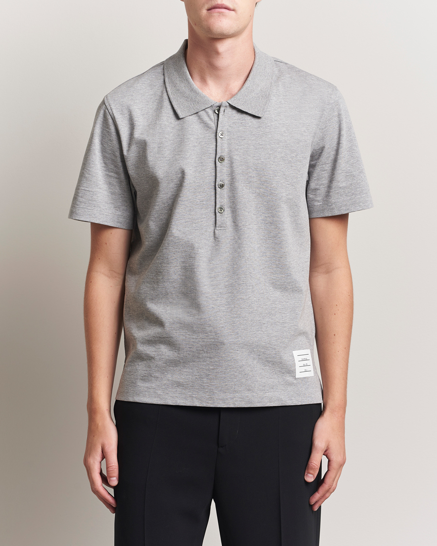 Men | Polo Shirts | Thom Browne | Relaxed Fit Polo Light Grey