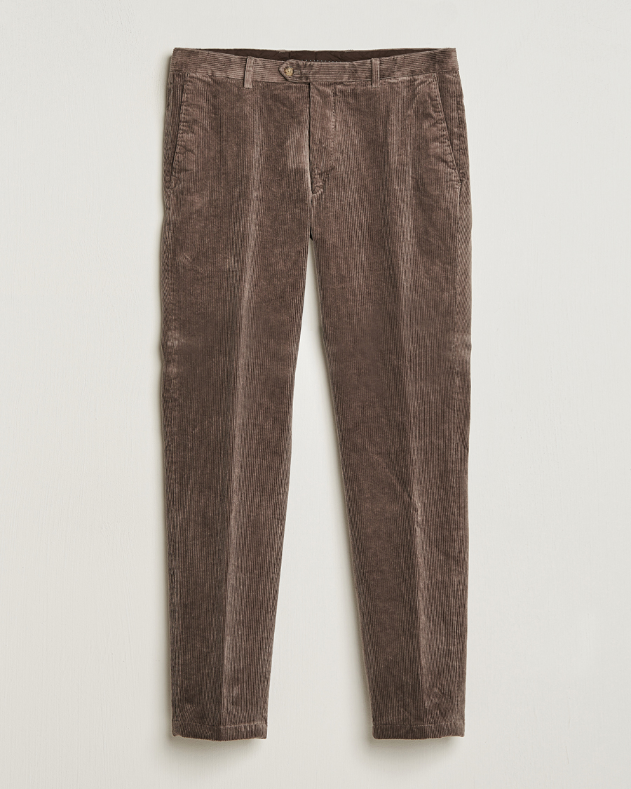 Men | Trousers | Oscar Jacobson | Denz Corduroy Trousers Nutmeg