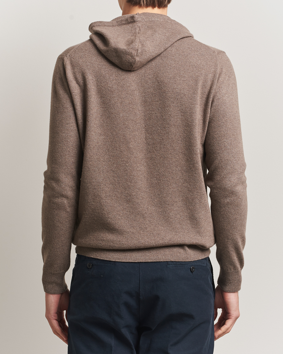Men | Sweaters & Knitwear | Oscar Jacobson | Pascal Wool/Cashmere Hoodie Light Brown