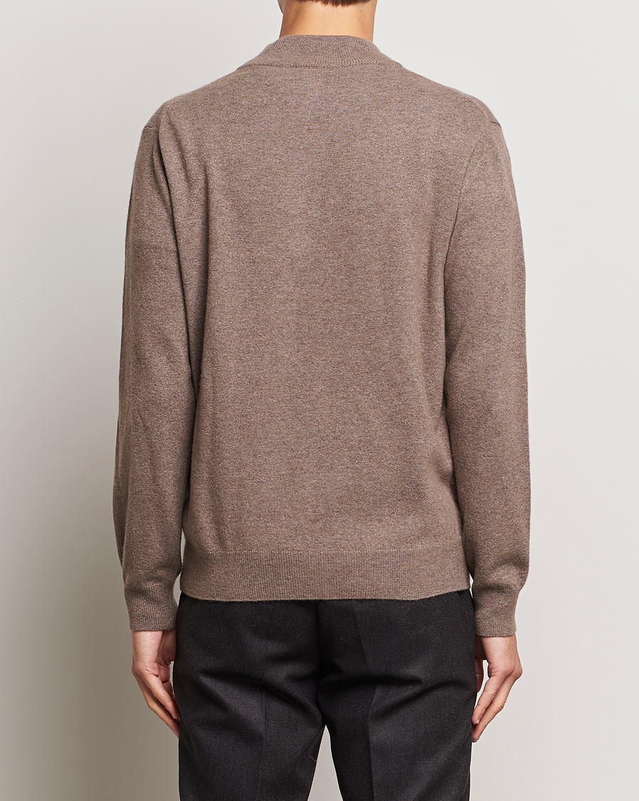 Men | Sweaters & Knitwear | Oscar Jacobson | Patton Wool/Cashmere Half Zip Light Brown