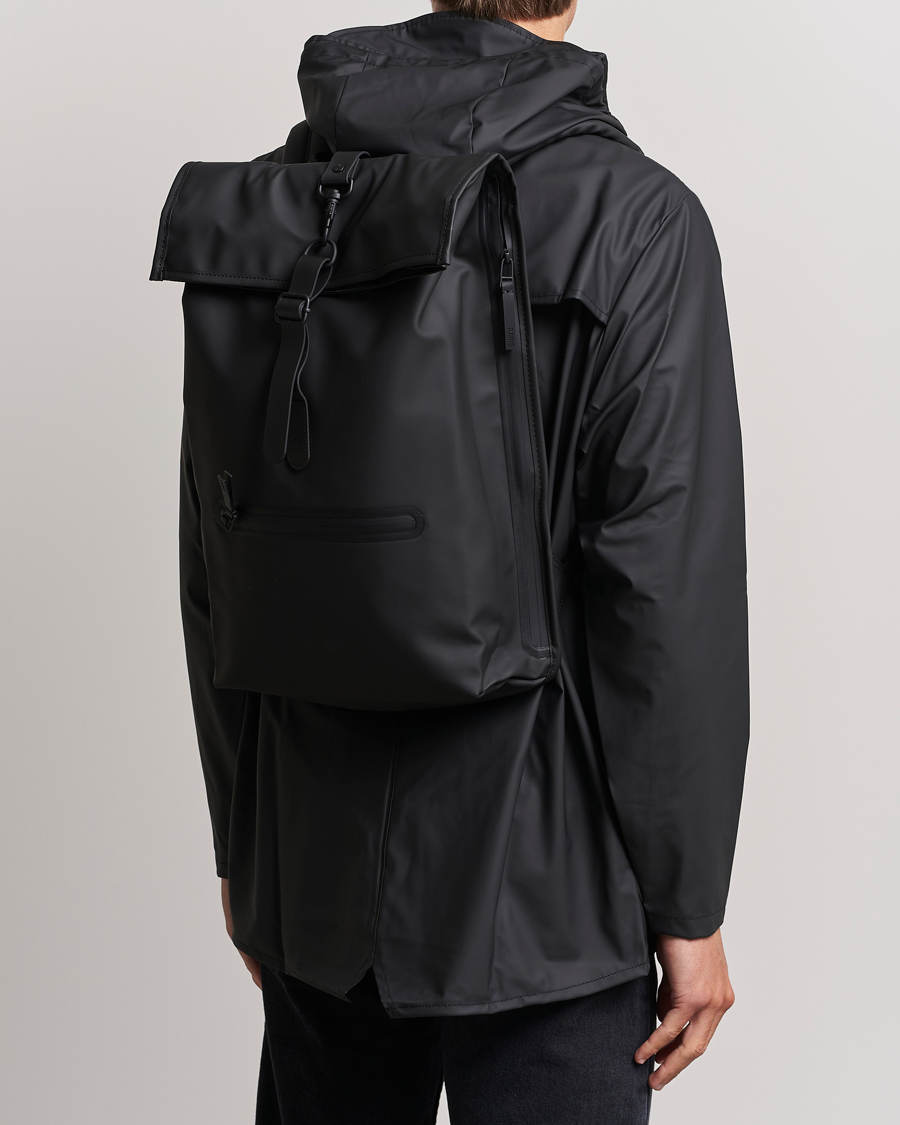 Men | Bags | RAINS | Rolltop Rucksack Black