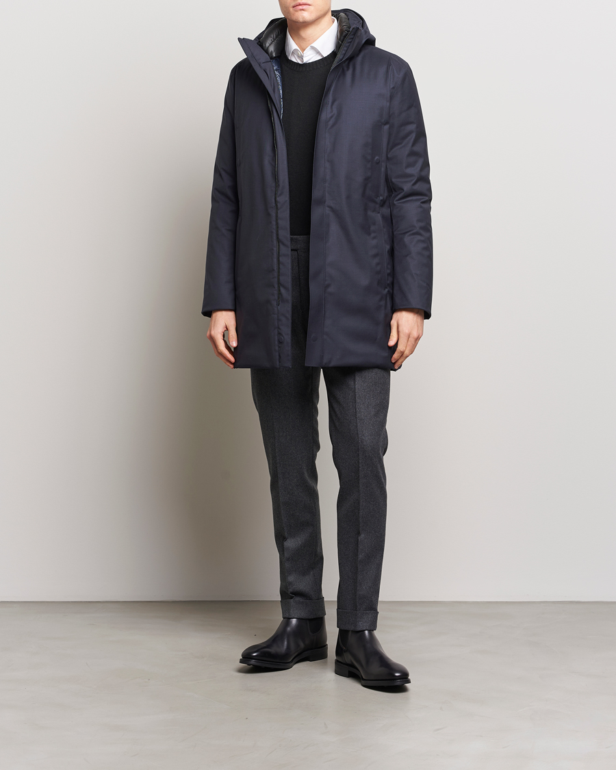 Men | Coats & Jackets | UBR | Redox Parka Savile X Dark Navy Wool