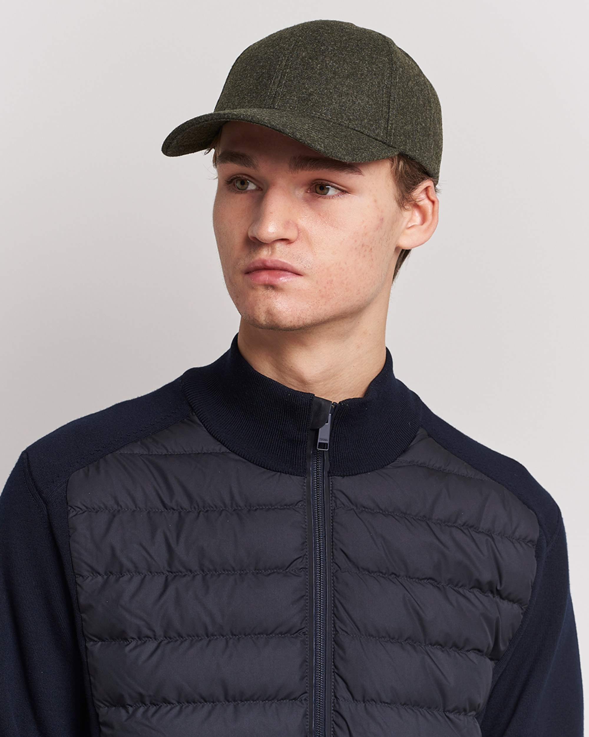 Men | Varsity Headwear | Varsity Headwear | Flannel Baseball Cap Forest Green