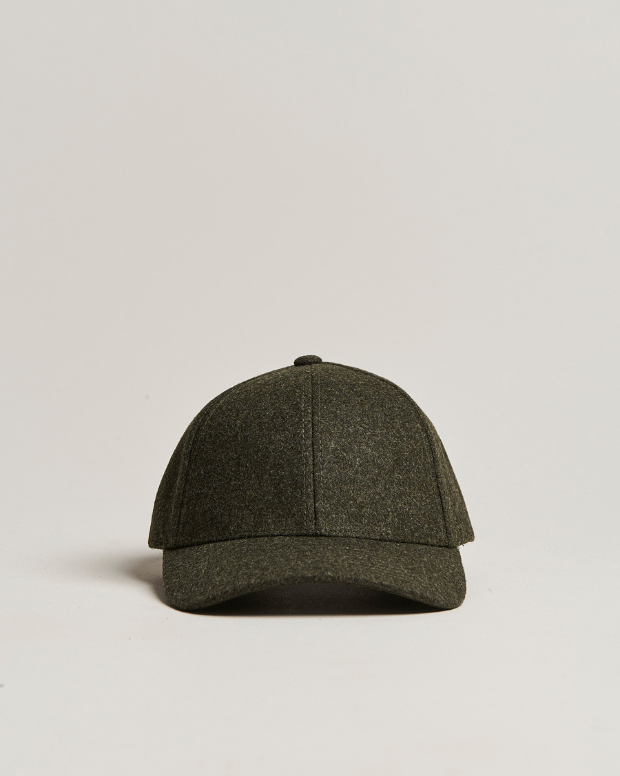 Men | Hats & Caps | Varsity Headwear | Flannel Baseball Cap Forest Green