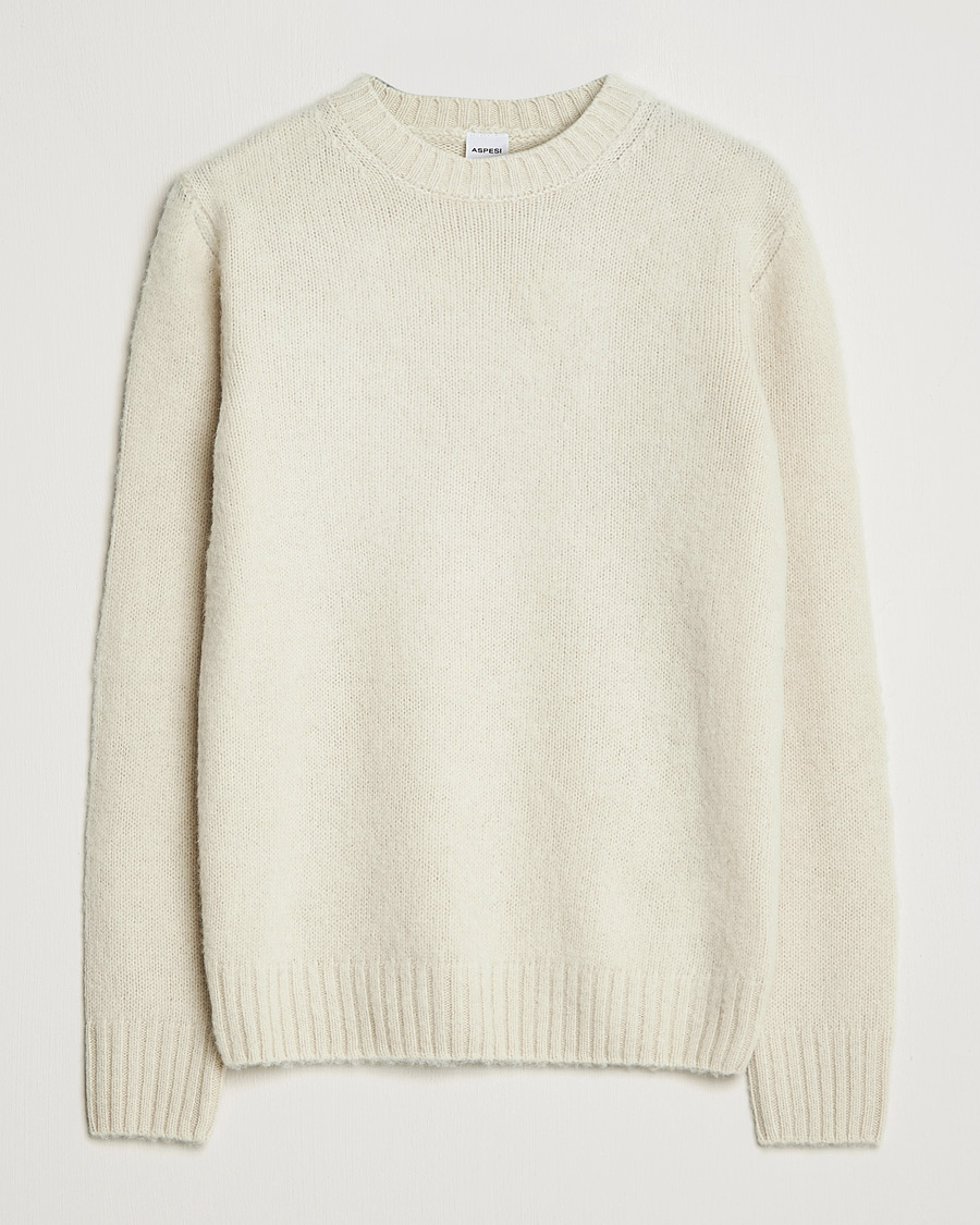 Men |  | Aspesi | Brushed Shetland Sweater Naturale