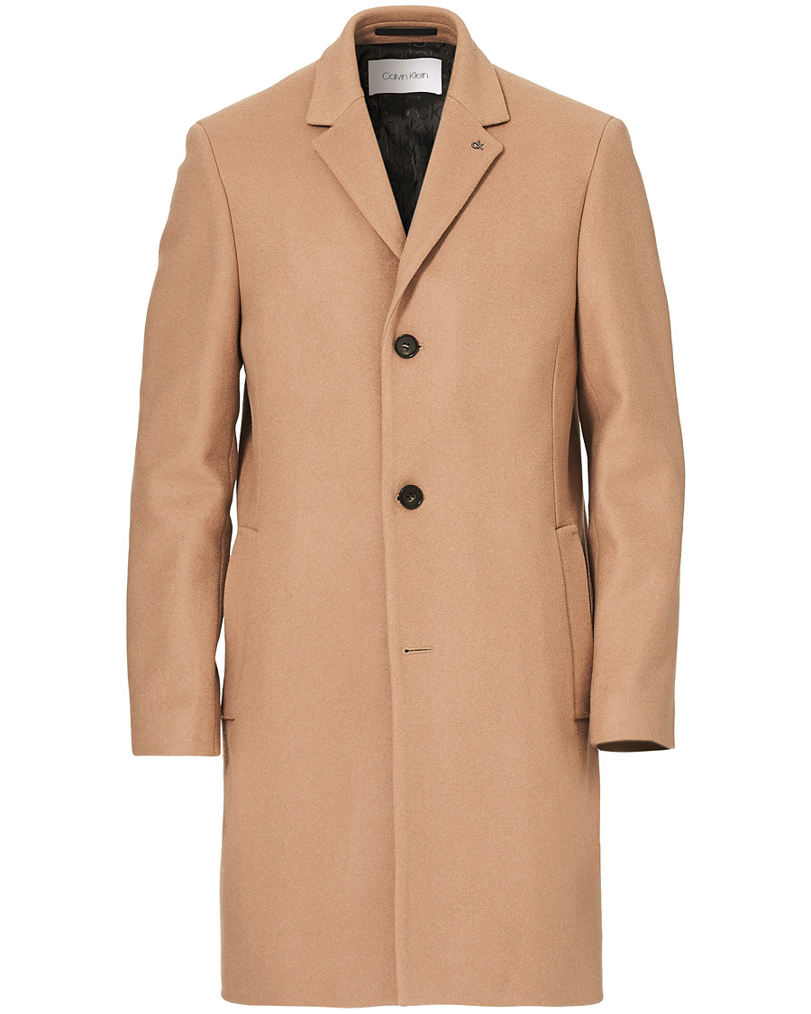 Calvin Klein Wool/Cashmere Coat Camel hos