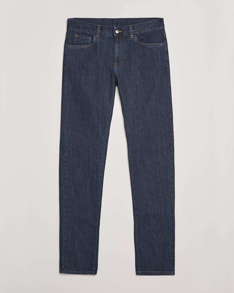 Men | Jeans | Canali | Slim Fit Stretch Jeans Dark Blue Wash