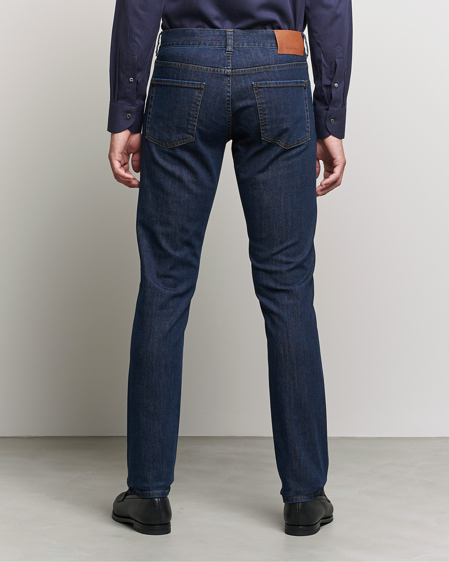 Men | Jeans | Canali | Slim Fit Stretch Jeans Dark Blue Wash