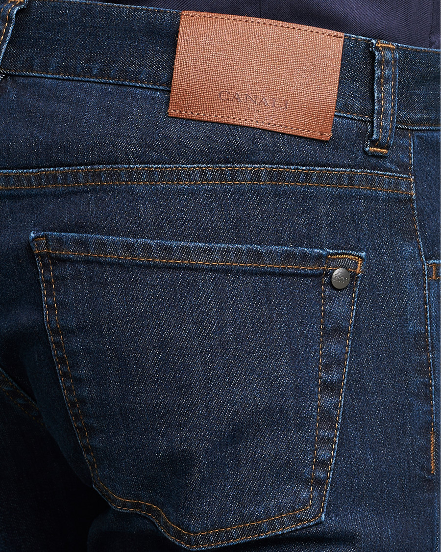 Men | Jeans | Canali | Slim Fit Stretch Jeans Dark Blue Wash
