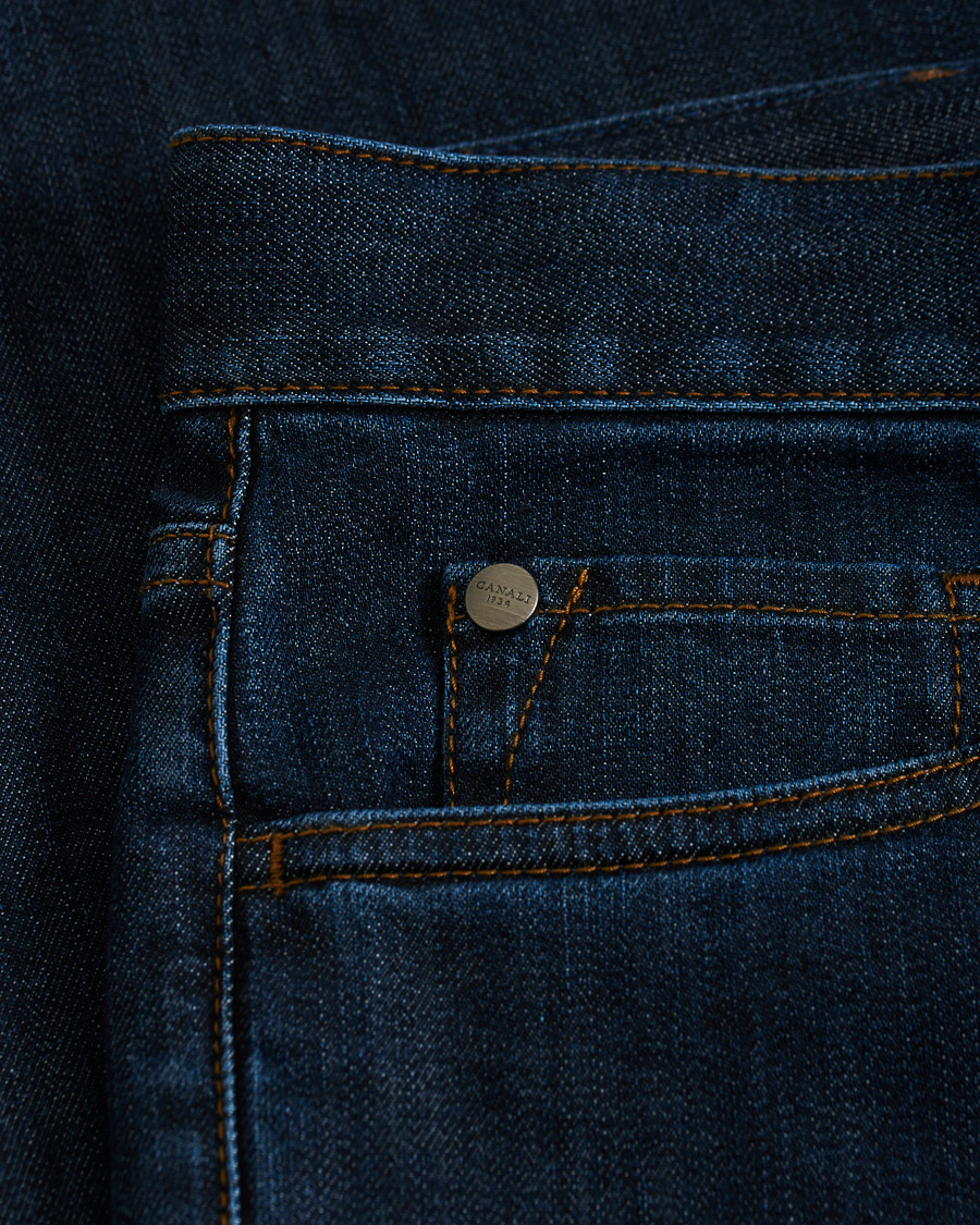 Men | Jeans | Canali | Slim Fit Stretch Jeans Dark Blue Wash