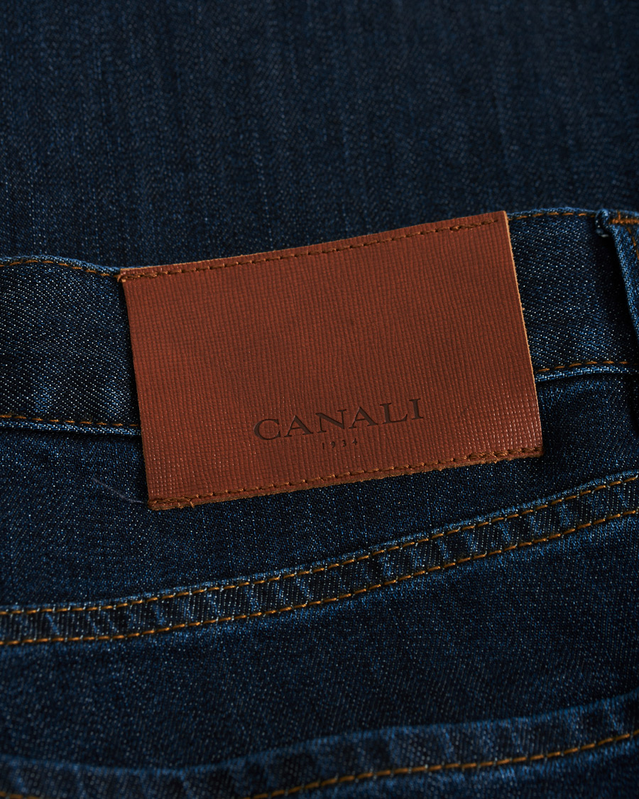 Men | Jeans | Canali | Slim Fit Stretch Jeans Dark Blue Wash