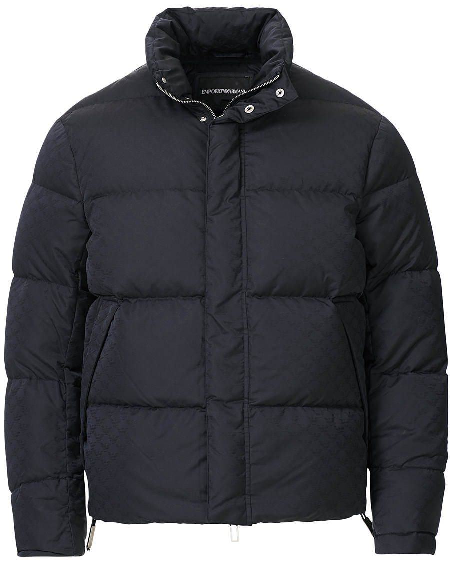Emporio Armani Tonal Logo Down Jacket Navy at CareOfCarl.com Emporio Armani Tonal Logo Down Jacket Navy at CareOfCarl.com