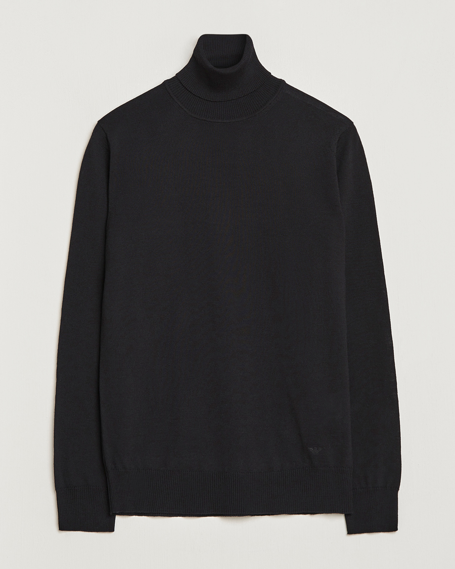 Men | Sweaters & Knitwear | Emporio Armani | Knitted Merio Polo Black