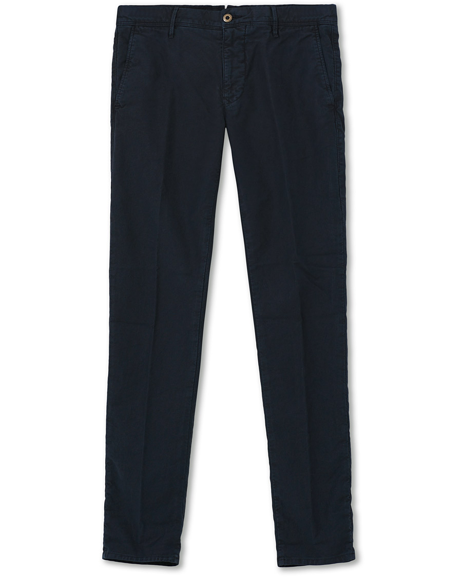 Men | Trousers | Incotex | Slim Fit Garment Dyed Washed Slacks Navy