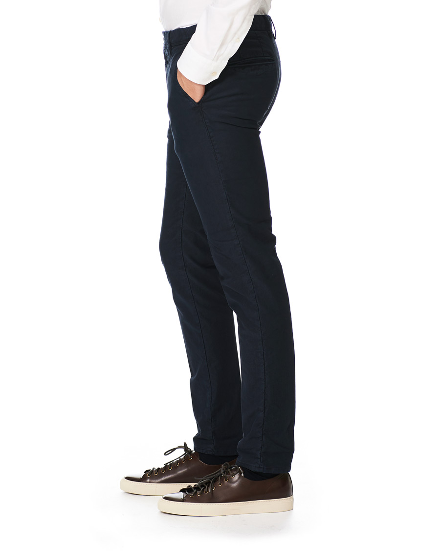 Men | Trousers | Incotex | Slim Fit Garment Dyed Washed Slacks Navy