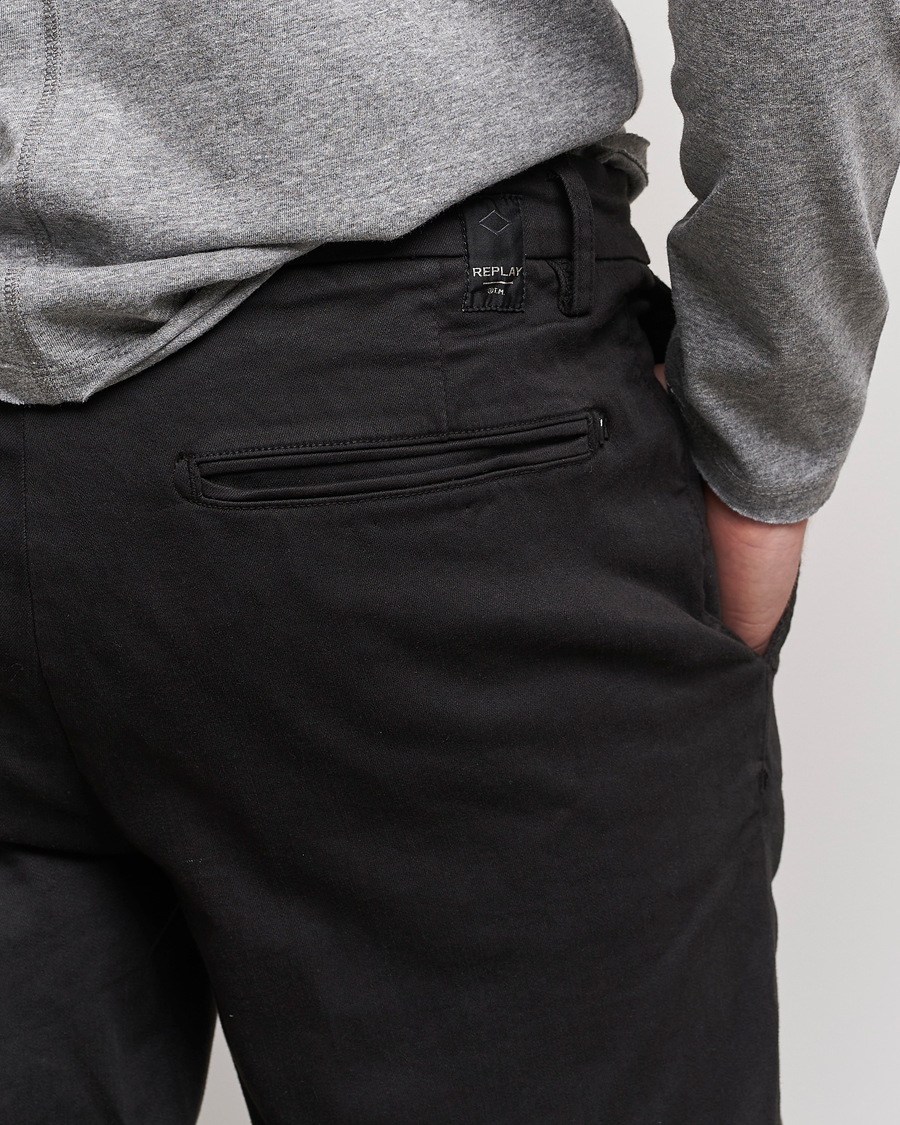 Men | Trousers | Replay | Benni Hyperflex X-Lite Chinos Black