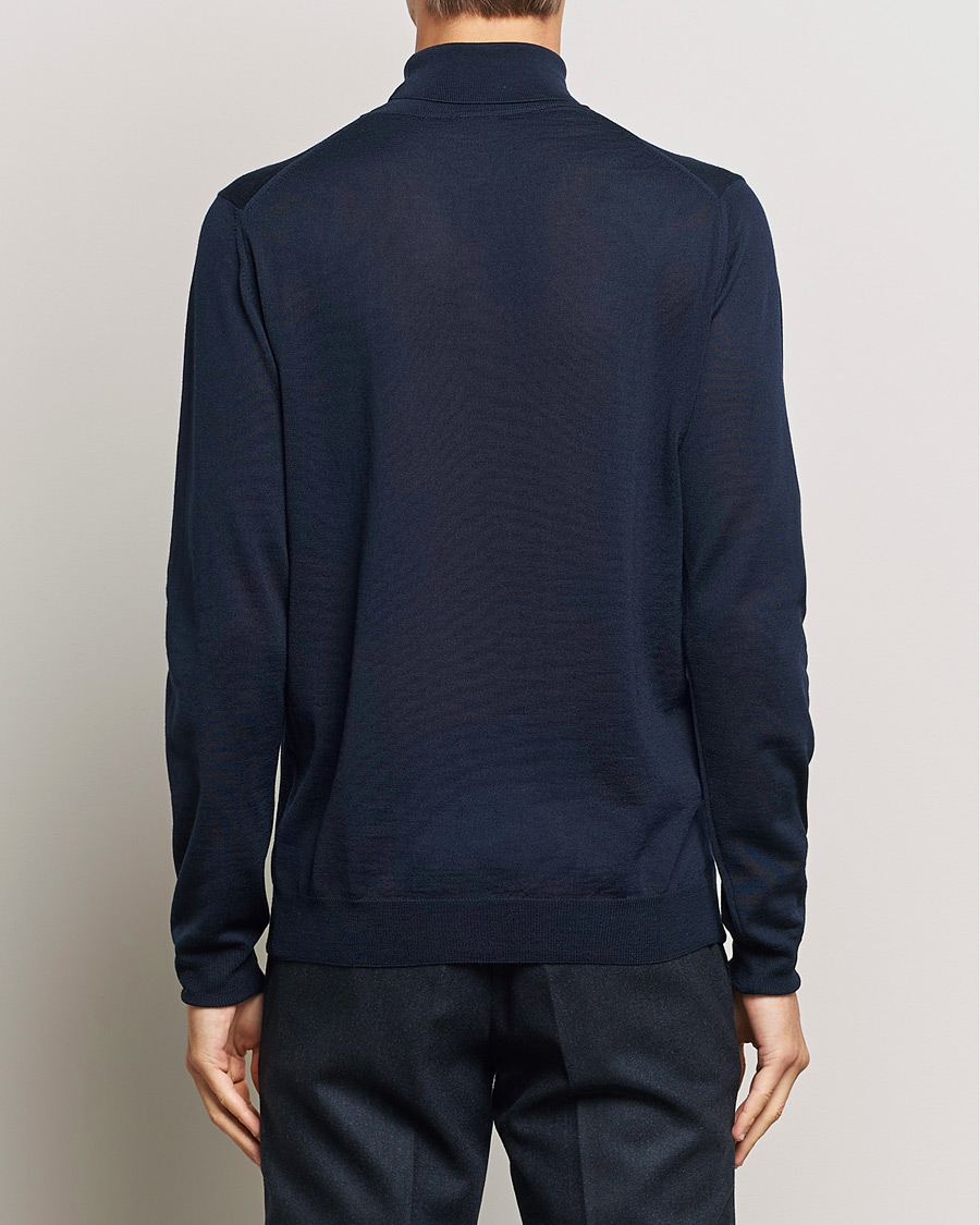 Men | Sweaters & Knitwear | Stenströms | Fine Merino Rollneck Navy