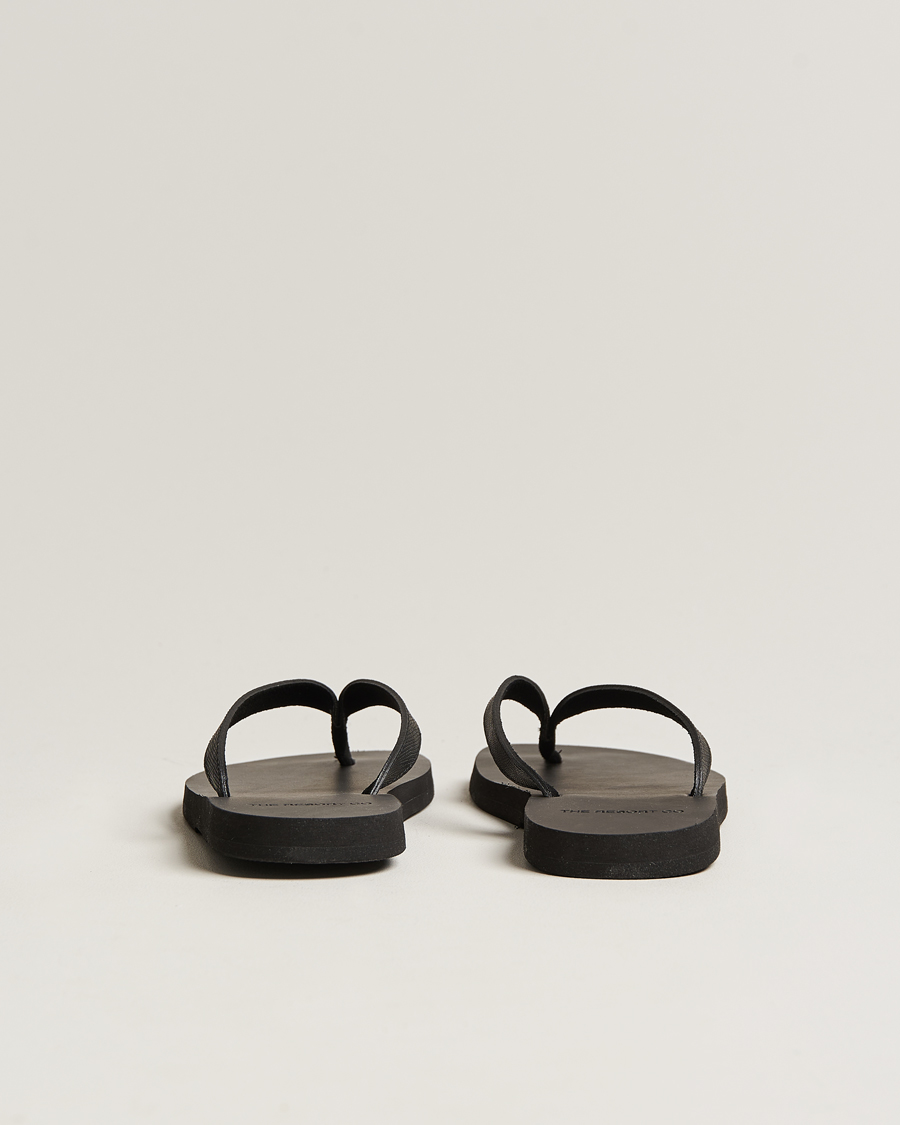 Men | The Resort Co Saffiano Leather Flip-Flop Black | The Resort Co | Saffiano Leather Flip-Flop Black